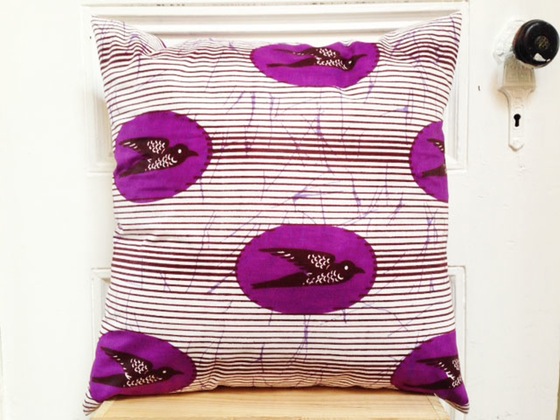 Image of VIOLET Sparrow: Cotton Wax Print Pillow Covers