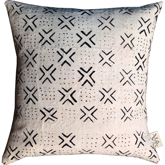Image of White + Black Domino Mudcloth Pillow Covers
